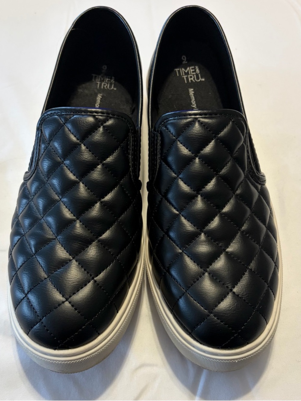 Time and Tru Quilted Slip-On Black Sneakers - Sz 9